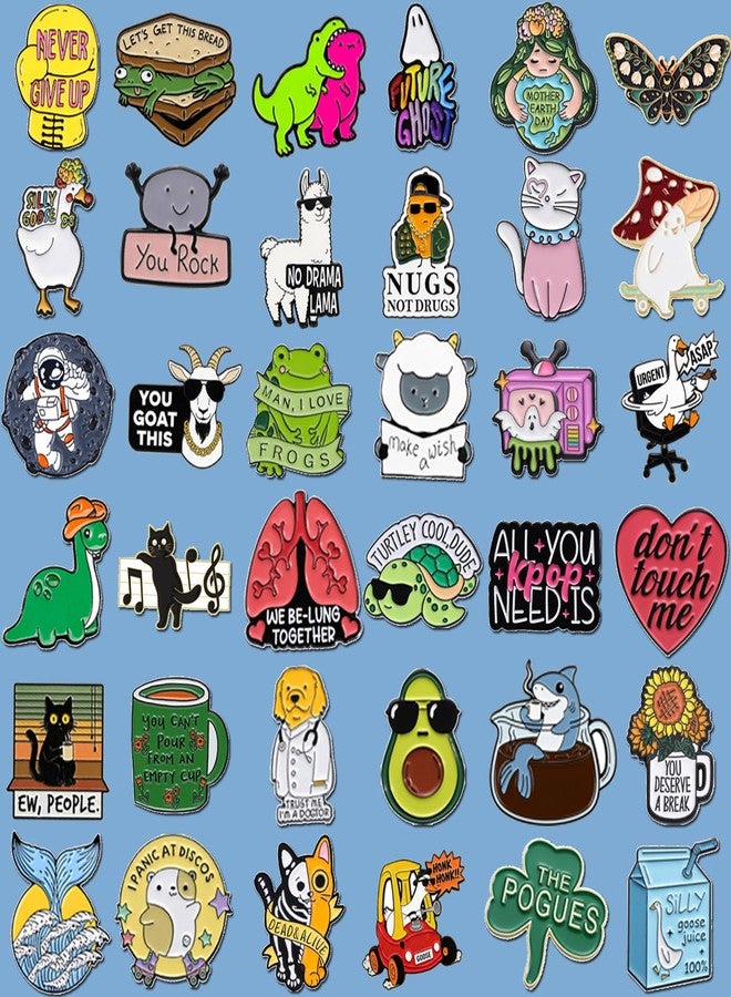 SINCCO 20/40/50 PCS Cute Enamel Pins Bulk, Funny Backpack Pins Aesthetic Lapel Badge Pins Set Assorted Enamel Brooch Pins for Backpacks, Hats, Bags, Landyards - Image 3